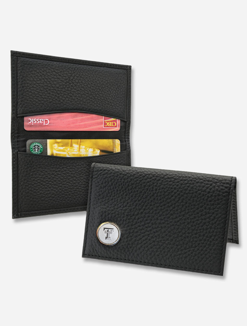 Texas Tech Double T Medallion Leather Business Card Holder
