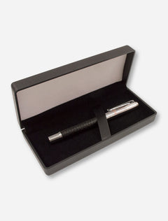 Texas Tech Black Lizard Skin Accent on Silver & Rose Fountain Pen