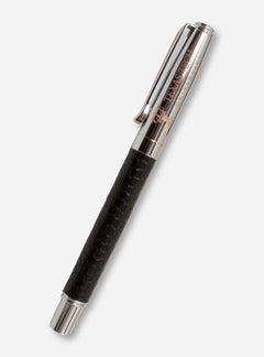 Texas Tech Black Lizard Skin Accent on Silver & Rose Fountain Pen
