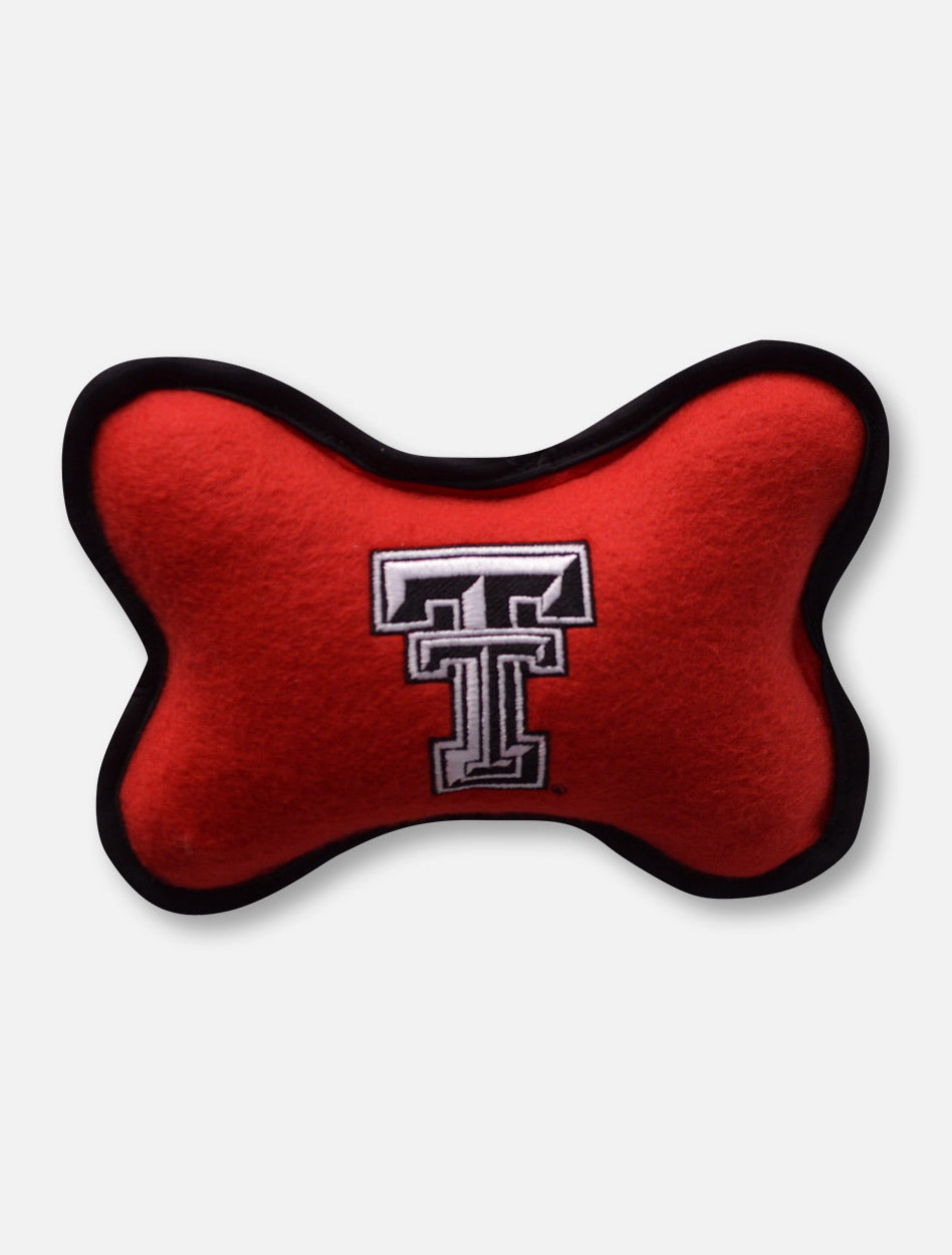Fleece Texas Tech Patterned Small Black & Red Dog Toy