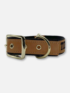 Texas Tech Red Raiders Tan Leather Embroidered  Dog Collar