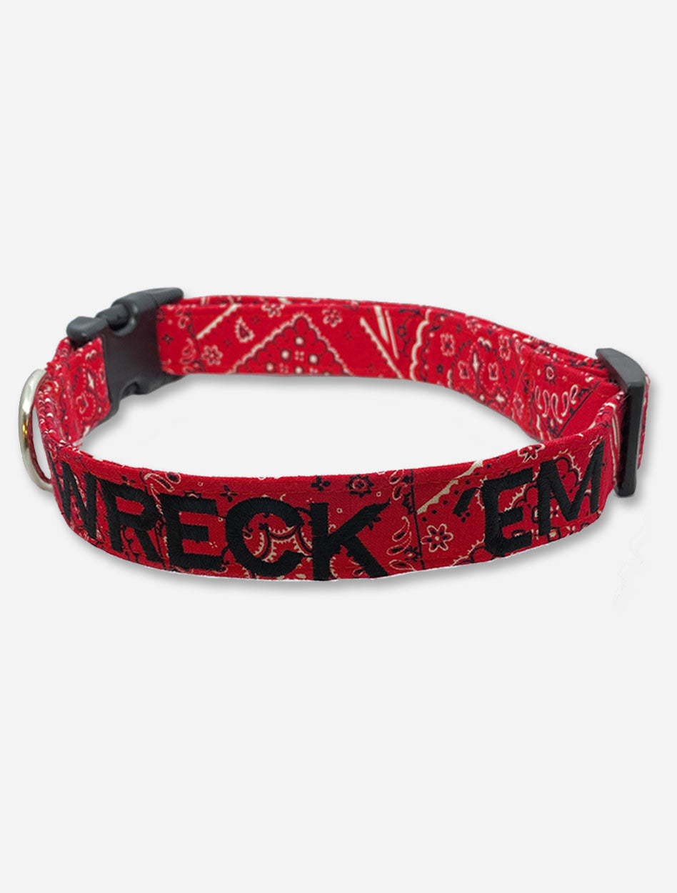 Texas Tech Red Raiders Wreck' Em "Bandana" Pattern Dog Collar