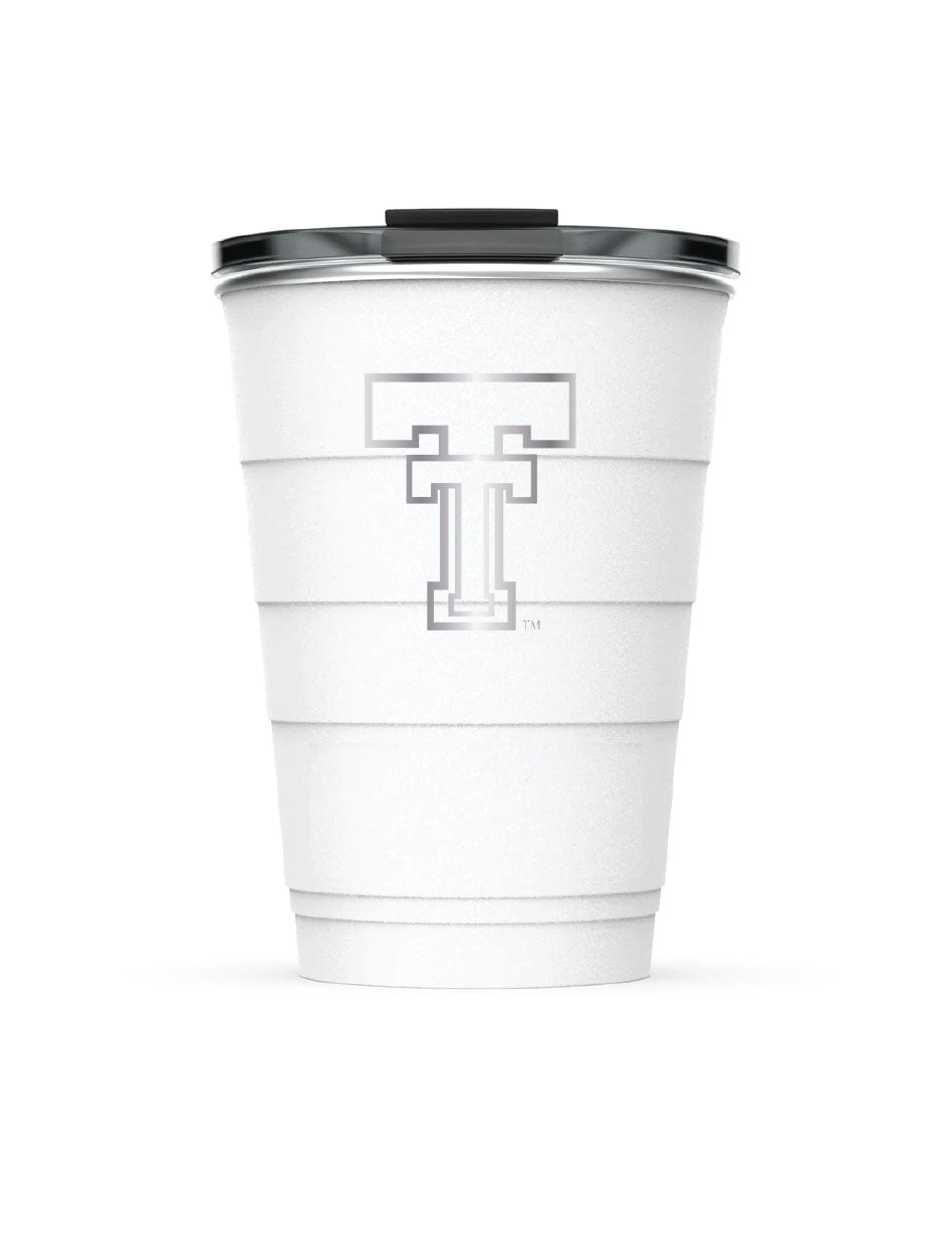 Texas Tech Pirani "Throwback" 16oz White Party Cup Tumbler