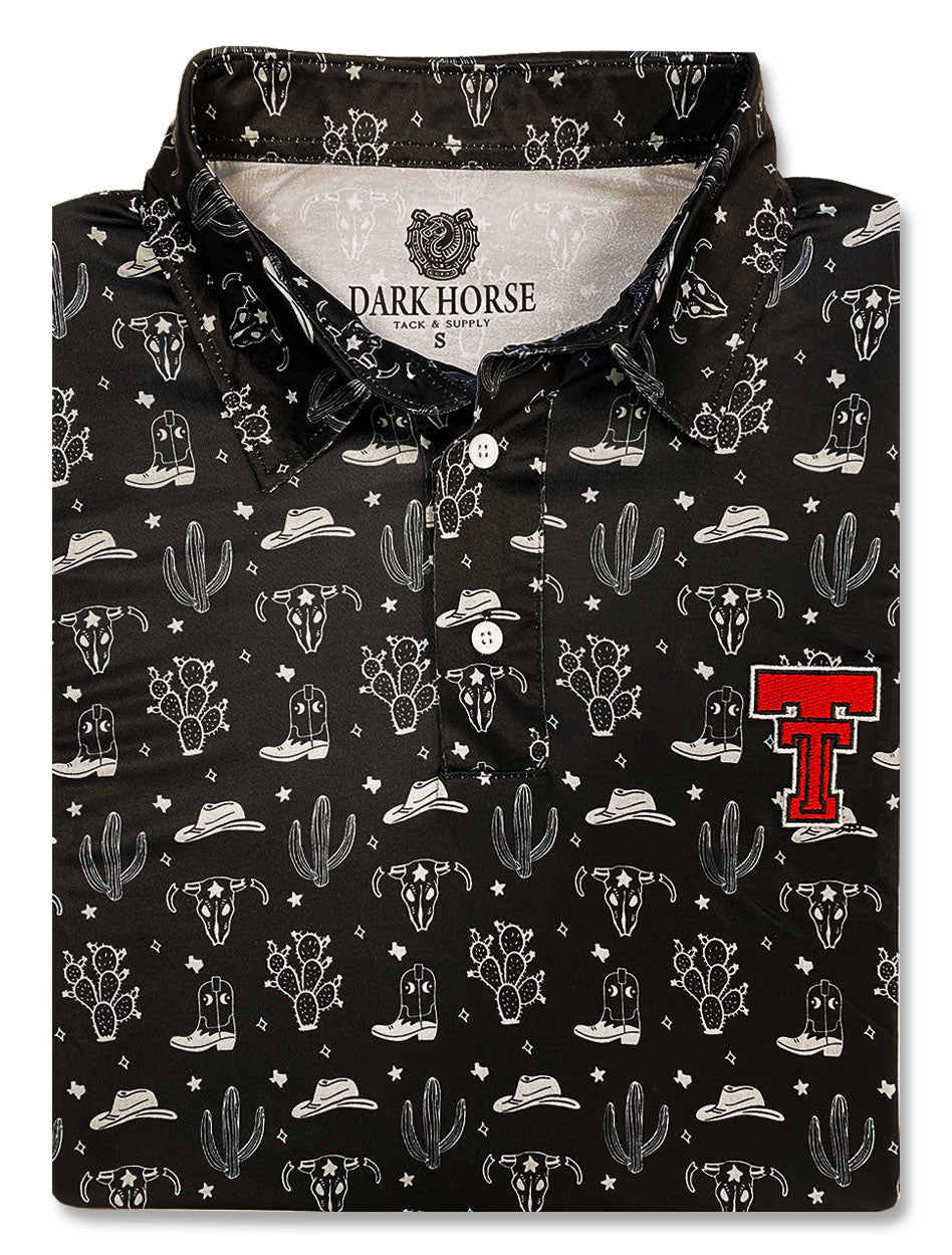 Texas Tech Dark Horse "The Desert" Black Men's Polo
