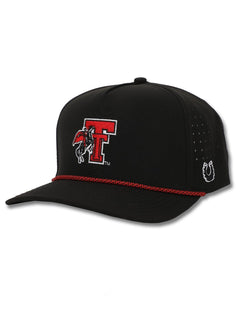 Texas Tech Dark Horse Throwback "Rearing Rider" Black Sport Snapback Cap