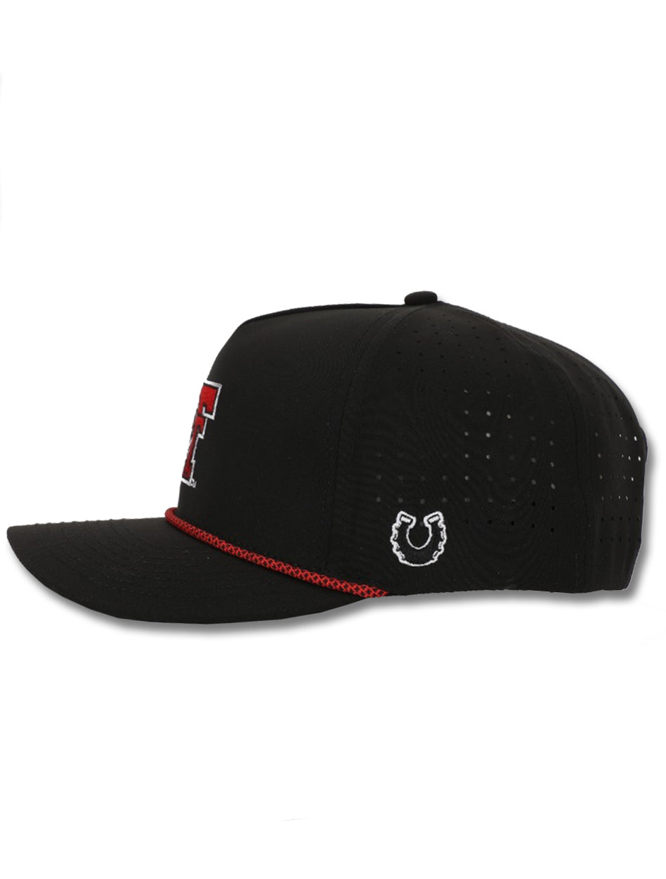 Texas Tech Dark Horse Throwback "Rearing Rider" Black Sport Snapback Cap