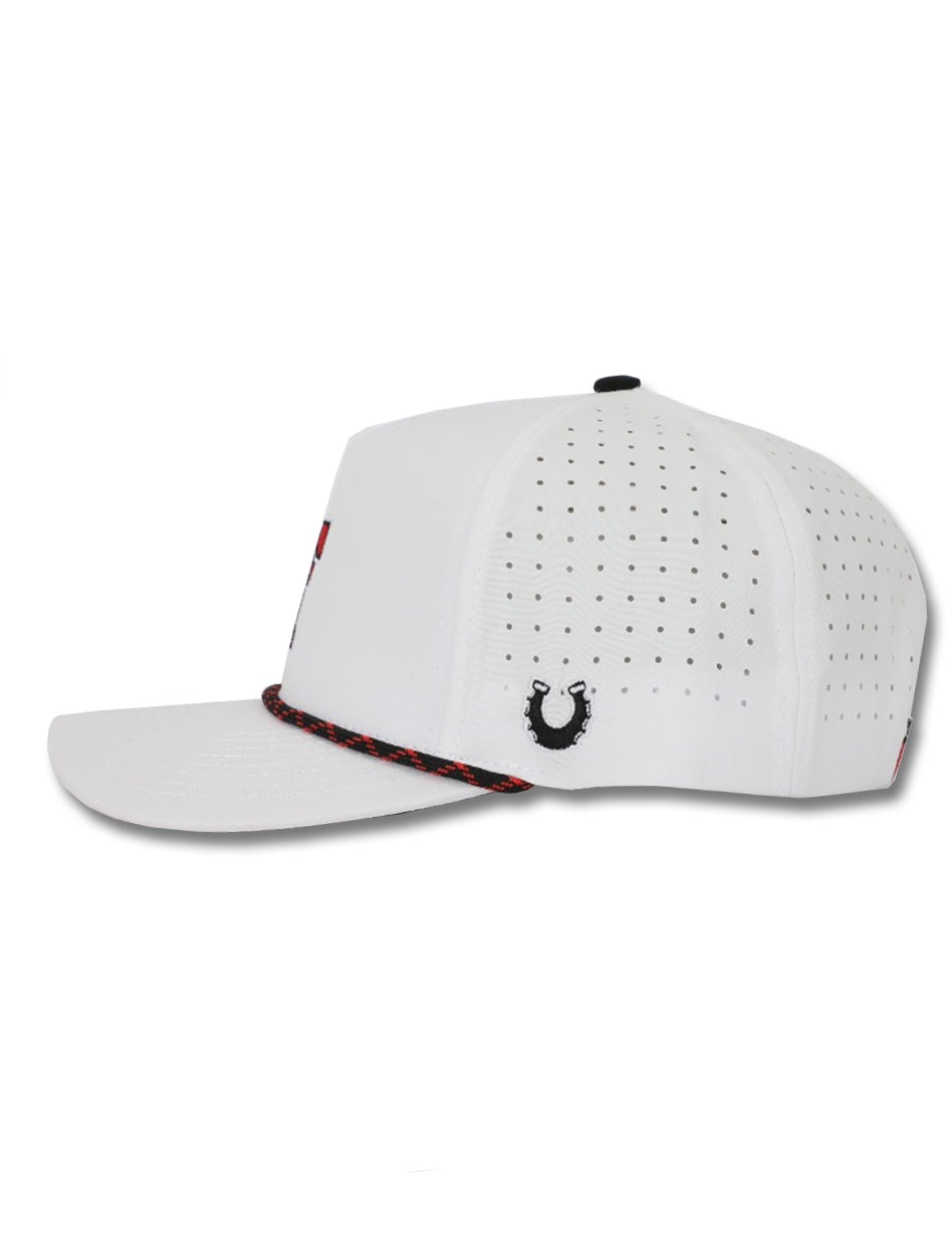 Texas Tech Dark Horse Throwback "Rearing Rider" White Sport Snapback Cap