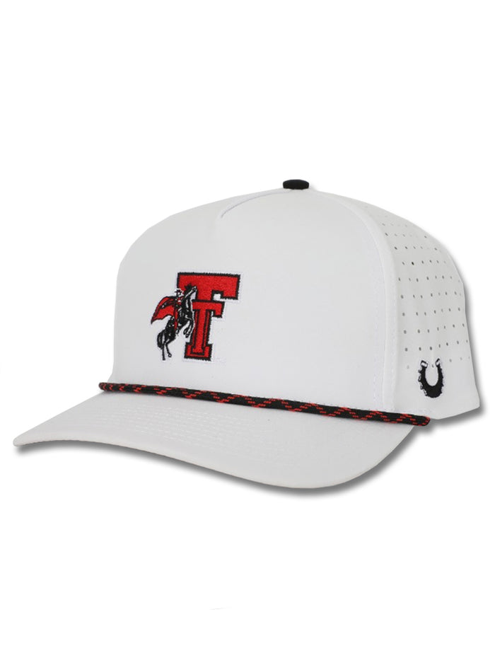 Texas Tech Dark Horse Throwback "Rearing Rider" White Sport Snapback Cap