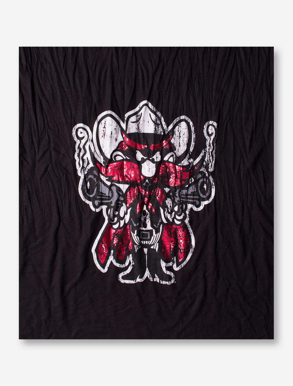 Metallic Raider Red on Black Scarf - Texas Tech