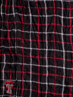 ZooZatz Texas Tech Window Pane Plaid Black Scarf