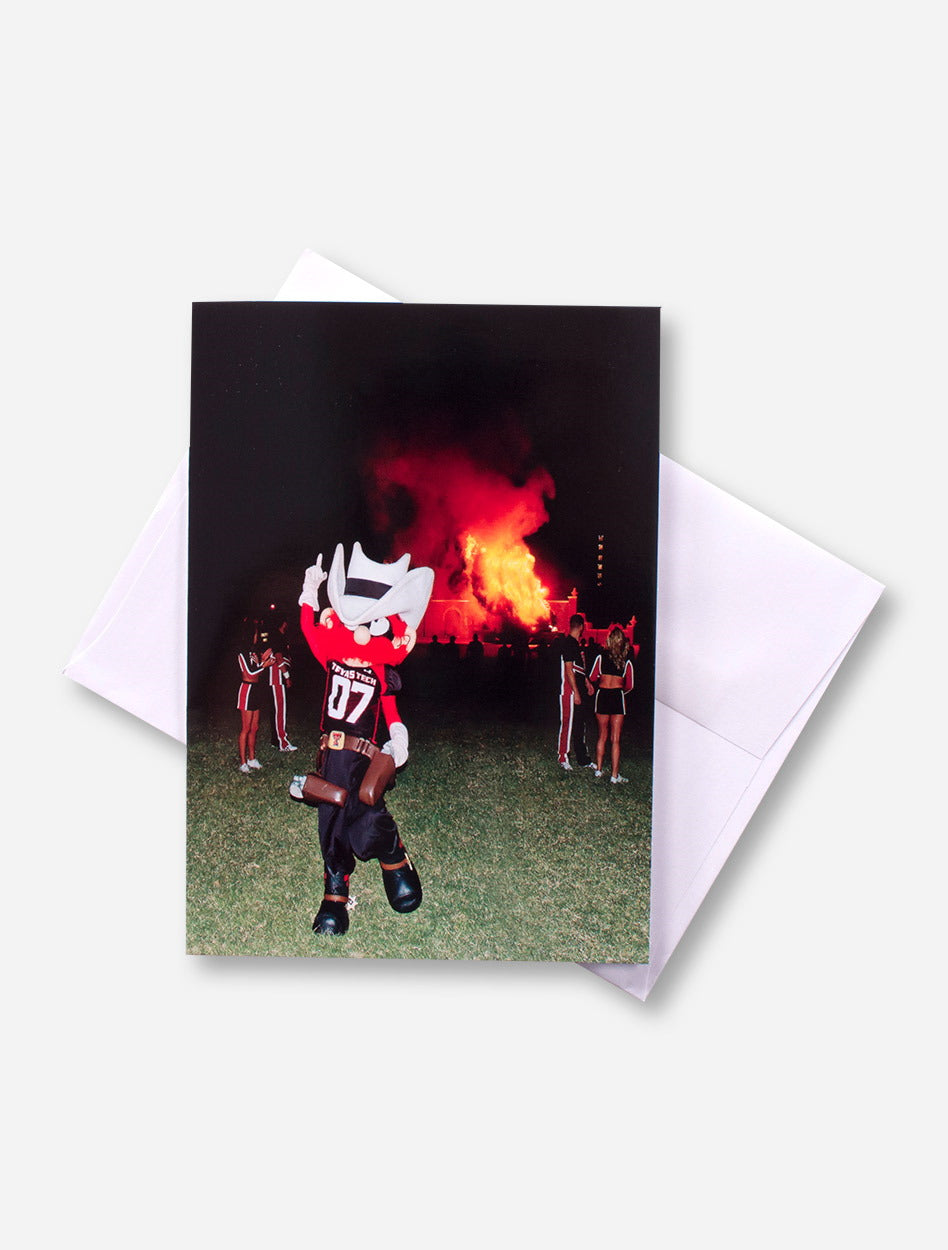 Texas Tech Raider Red Bonfire Celebration Photo Card