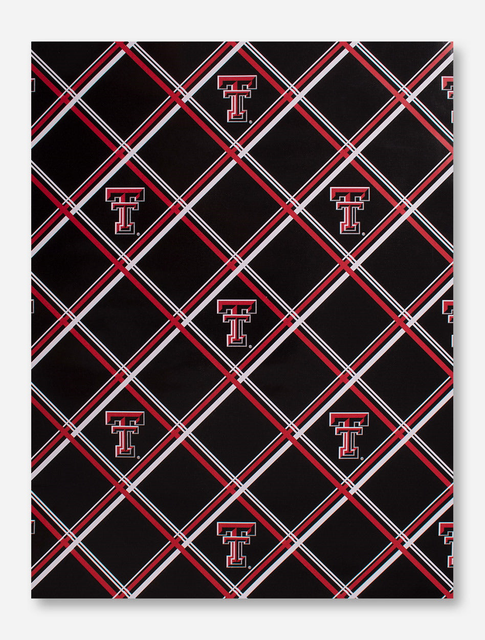 Texas Tech Plaid Double T Wrapping Paper