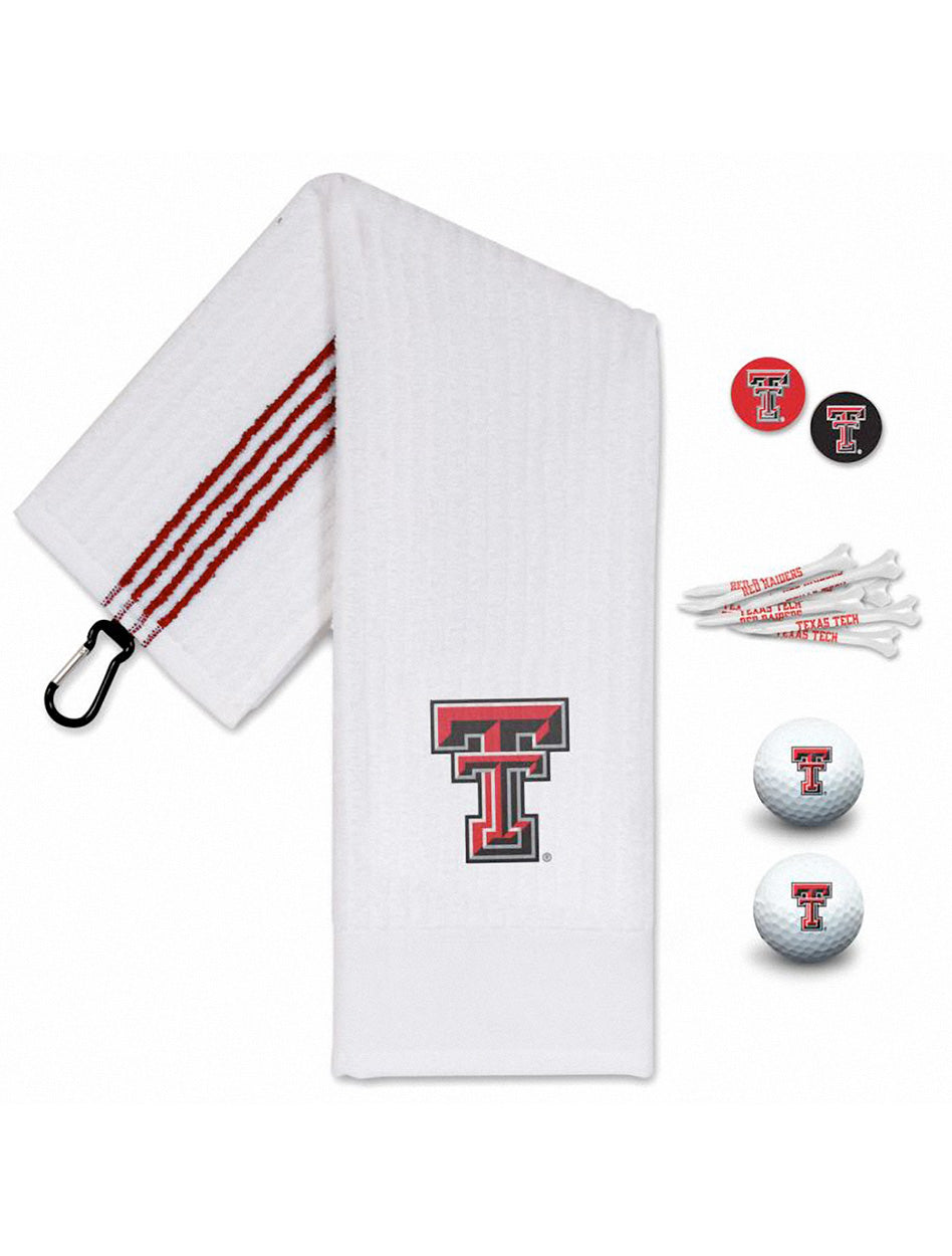 Team Effort Texas Tech Golf Towel, Ball,Tee, Marker Gift Set