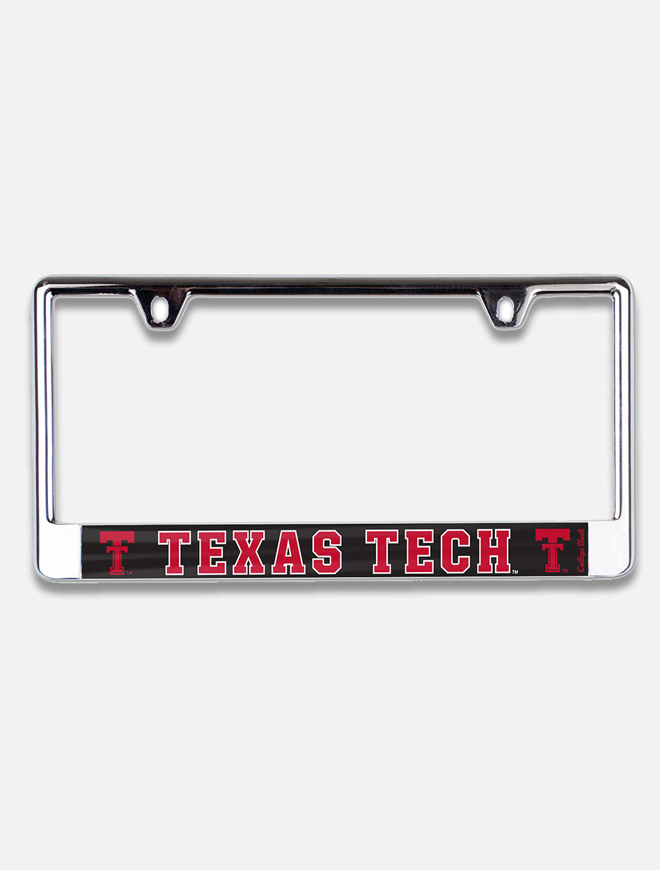 Texas Tech Red Raiders Vault " Throw Back Double T with Texas Tech" License Plate Frame