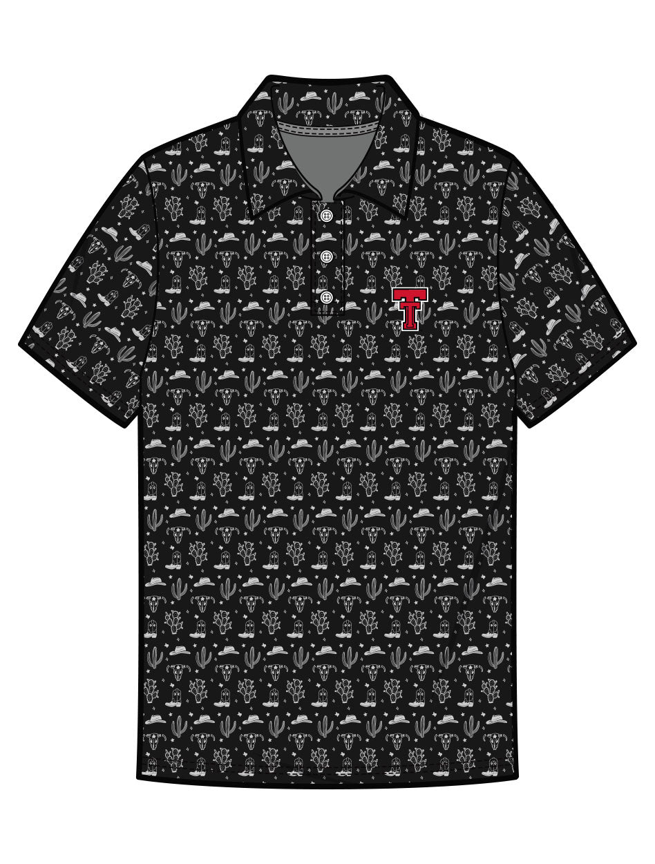 Texas Tech Dark Horse "The Desert" Black Men's Polo