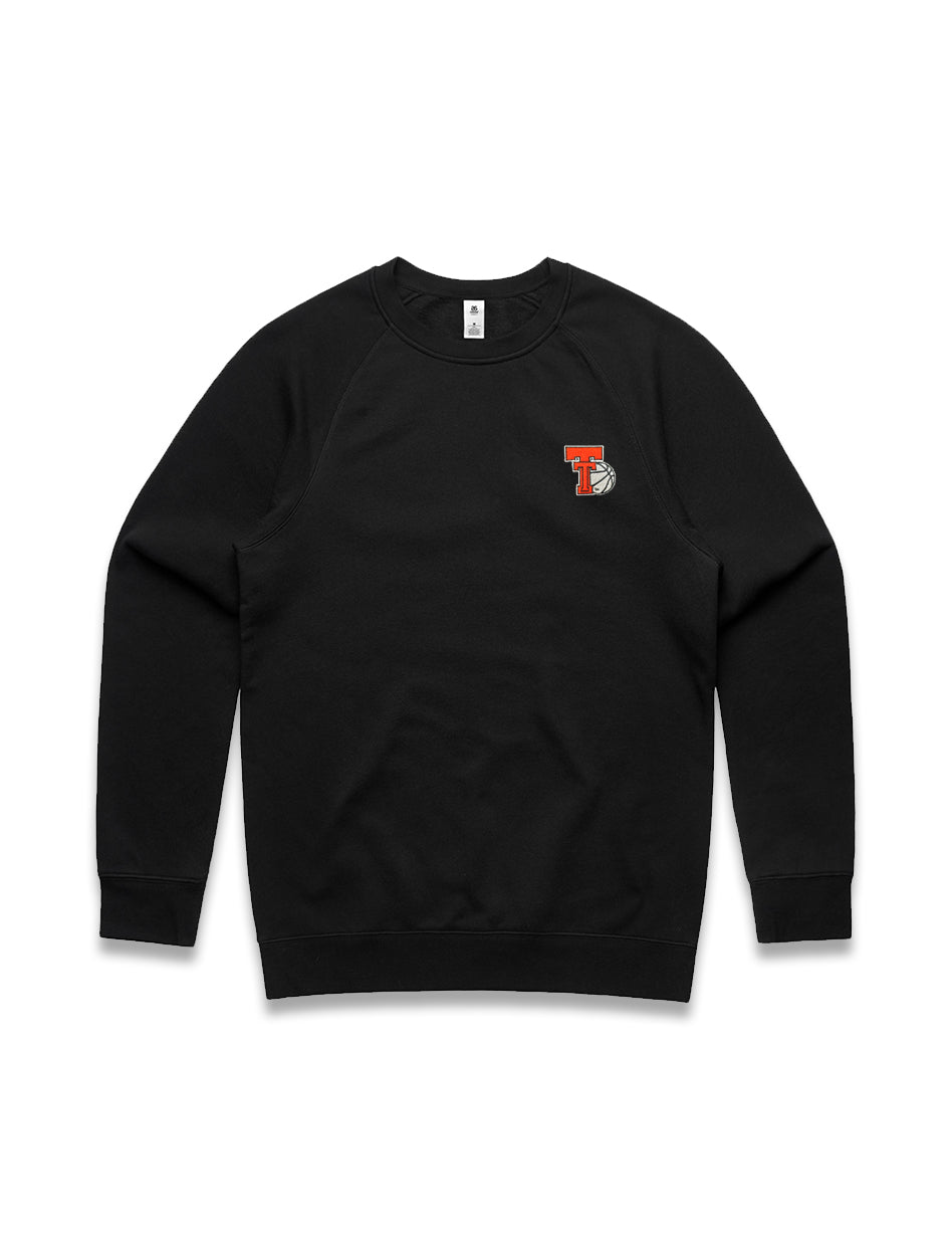 Texas Tech Dark Horse VAULT "Throwback- Basketball" Embroidered Crewneck Sweatshirt