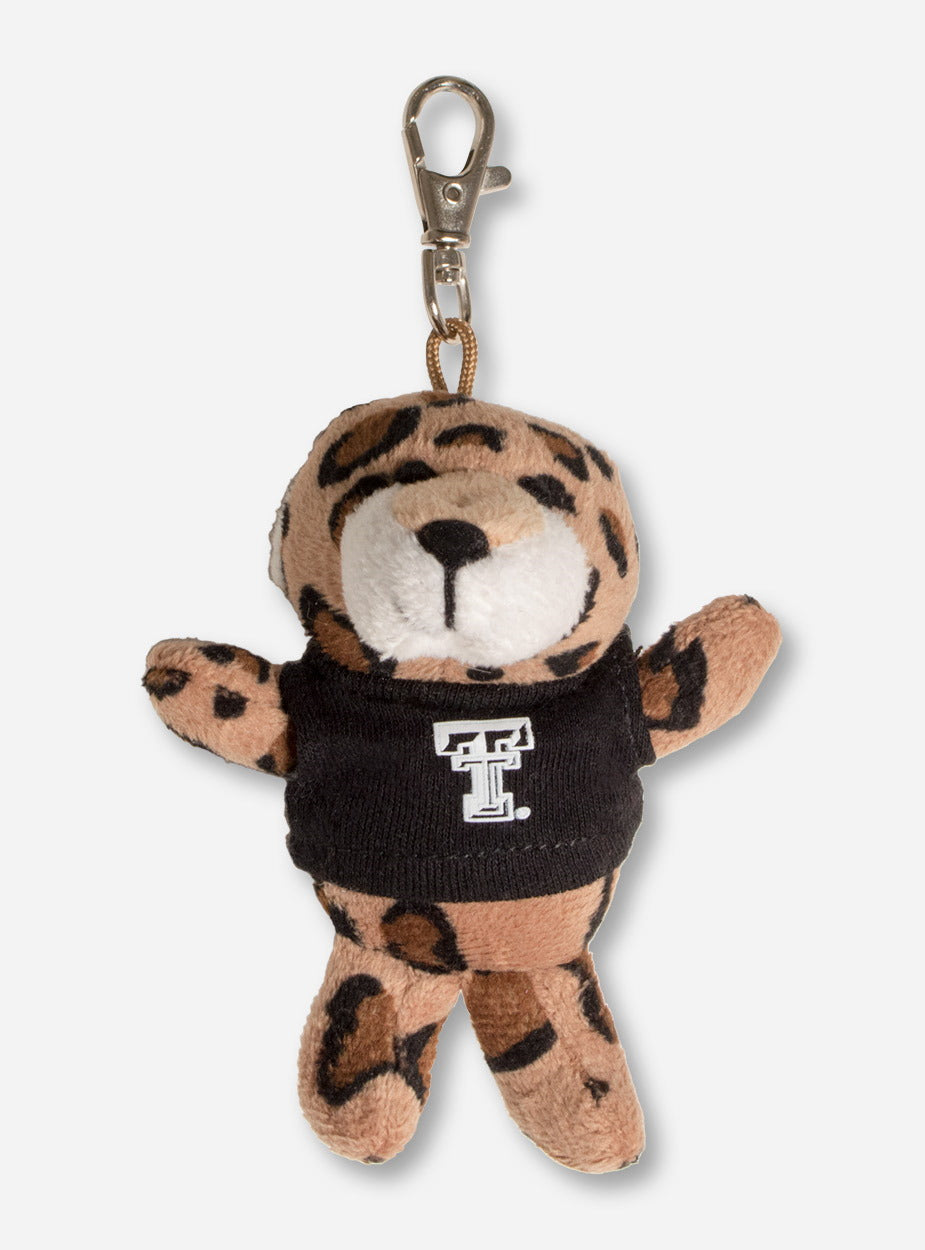 Texas Tech Plush Leopard In Double T T-Shirt Keychain