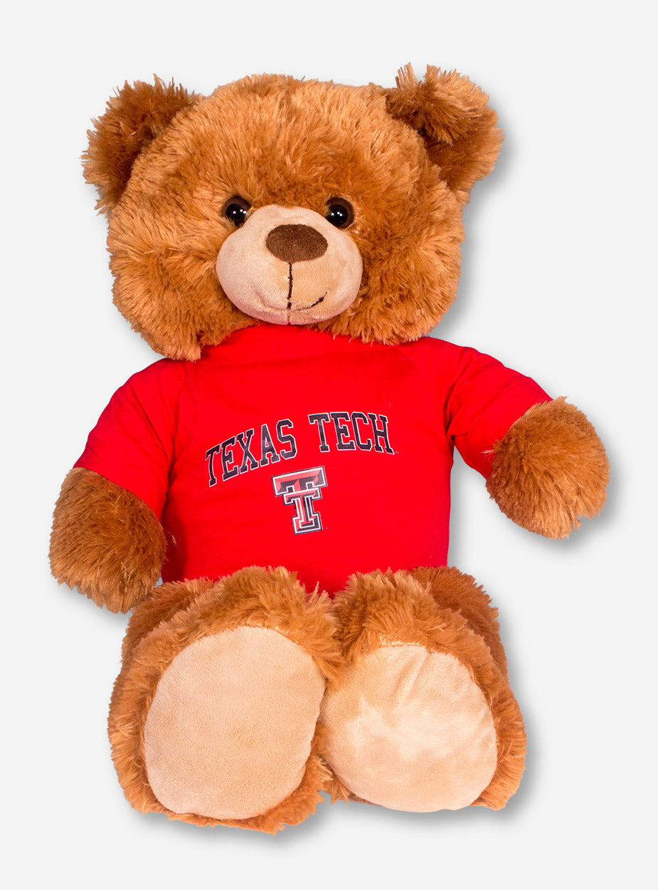 Large Brown Bear with Red Texas Tech T-Shirt