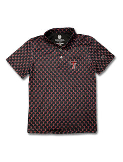 YOUTH Texas Tech Dark Horse "Double T Mini" Black Polo