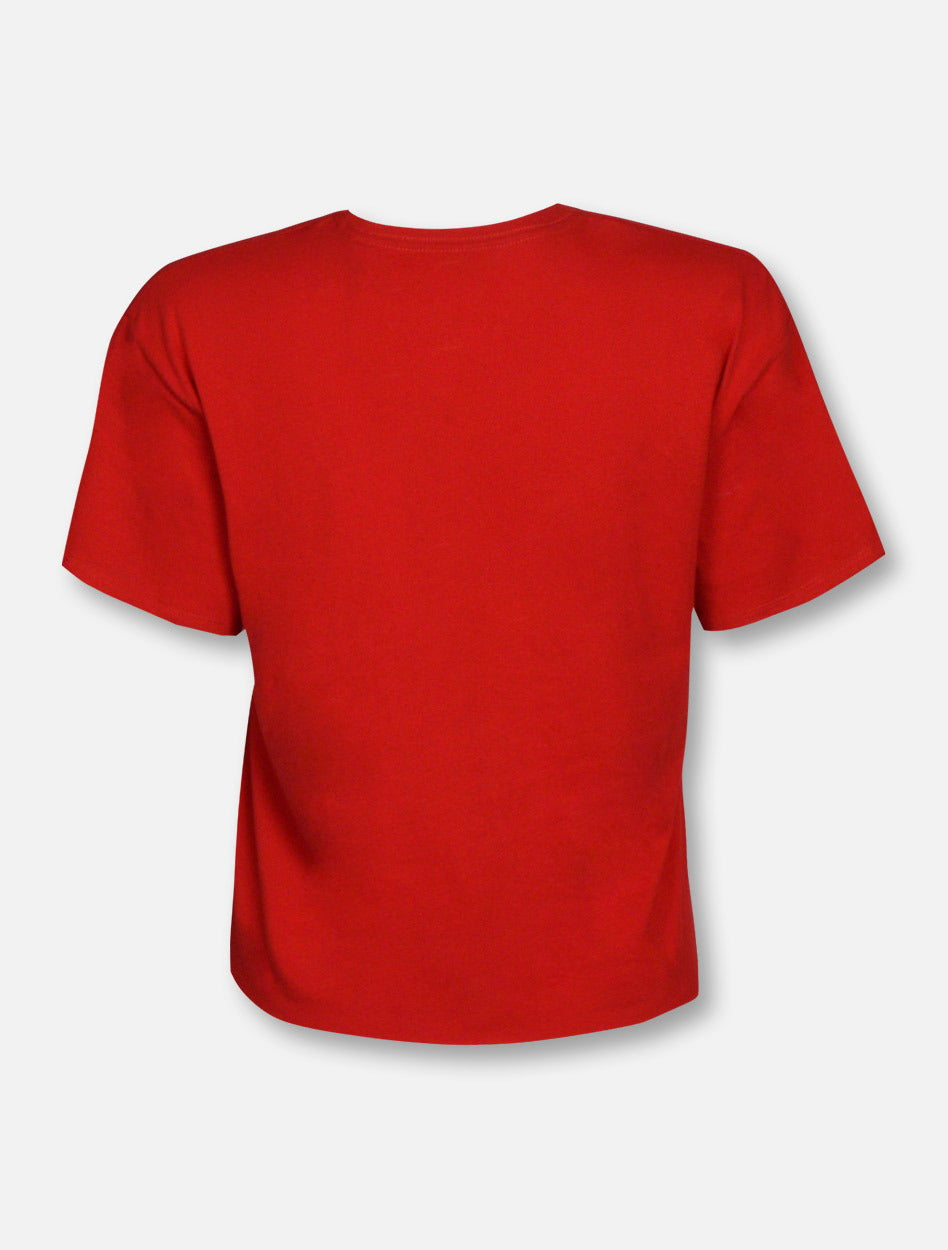 League Texas Tech Red Raiders Baseball Script Crop Top T-Shirt