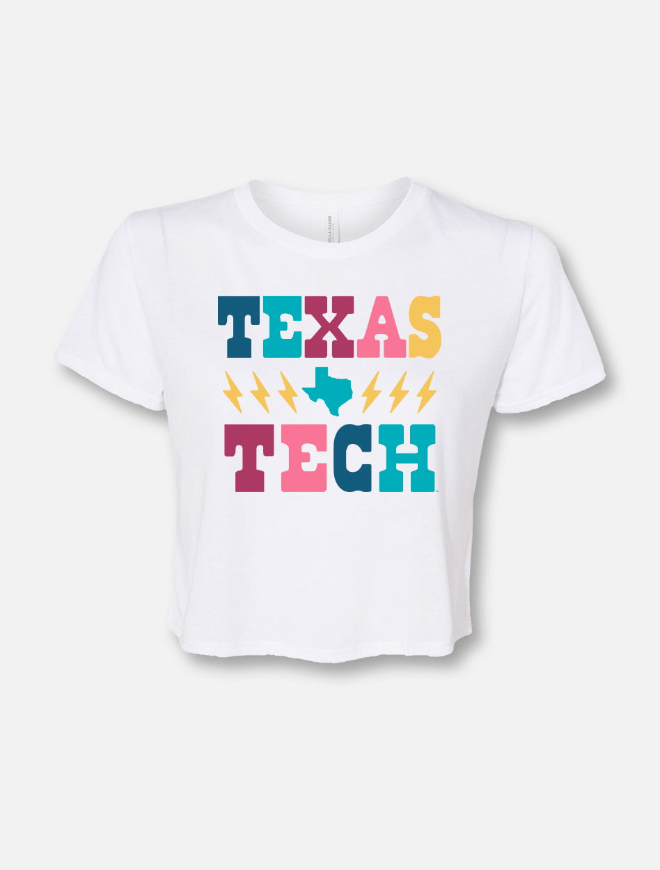 Texas Tech Red Raiders Stacked "Lightning Strikes Twice" Crop Top