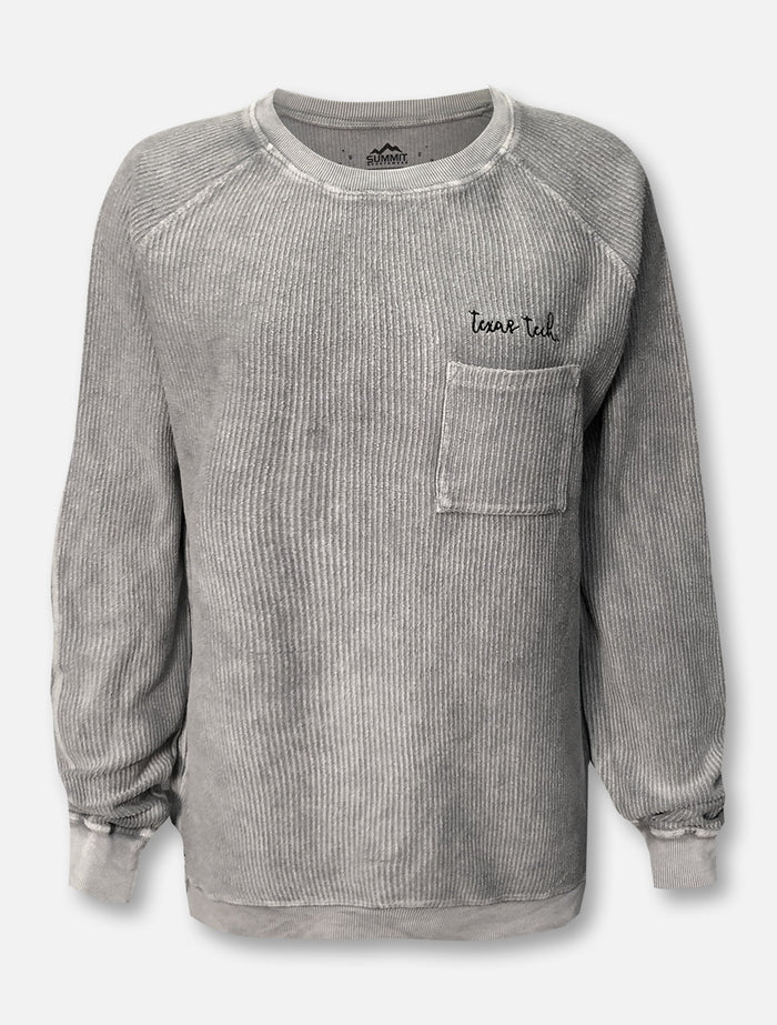 Summit Texas Tech Red Raiders Script Above Pocket Corduroy Long Sleeve