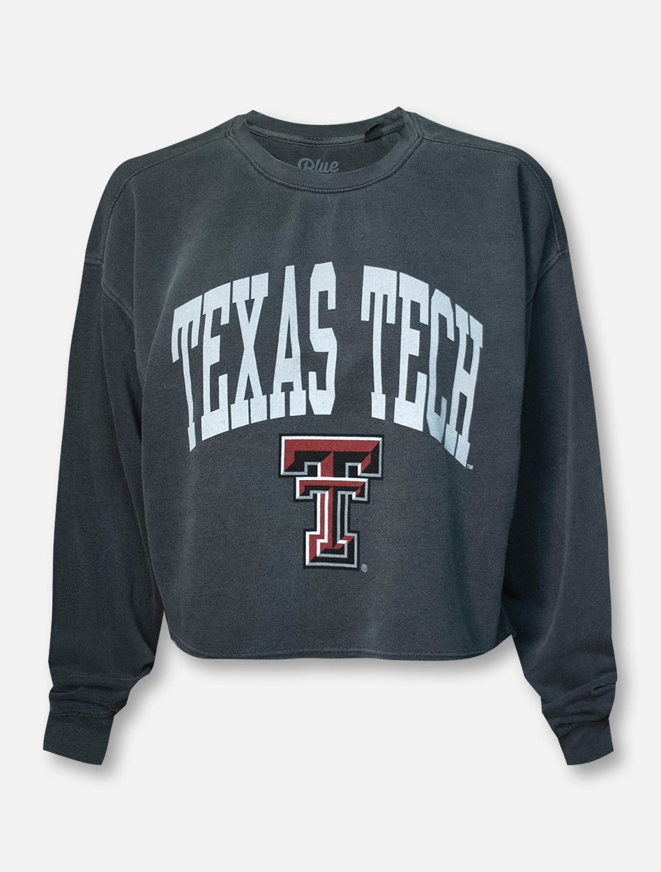 Texas Tech Red Raiders Arch over Double T Cropped Sweatshirt