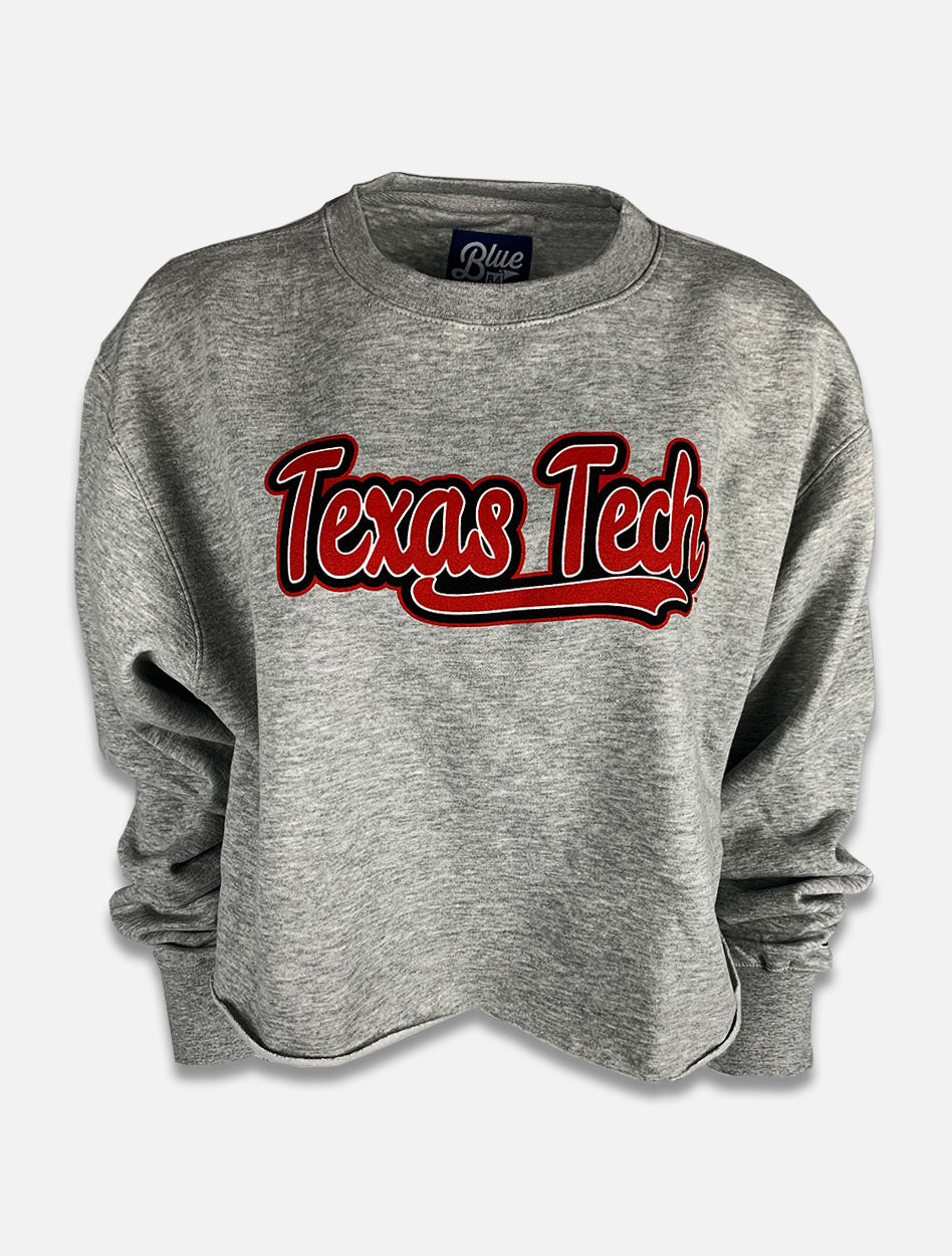 Blue 84 Texas Tech Red Raiders "Fintech" Cropped Raw Edge Sweatshirt