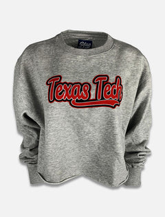 Texas Tech Red Raiders “Fintech” Cropped Raw Edge Sweatshirt