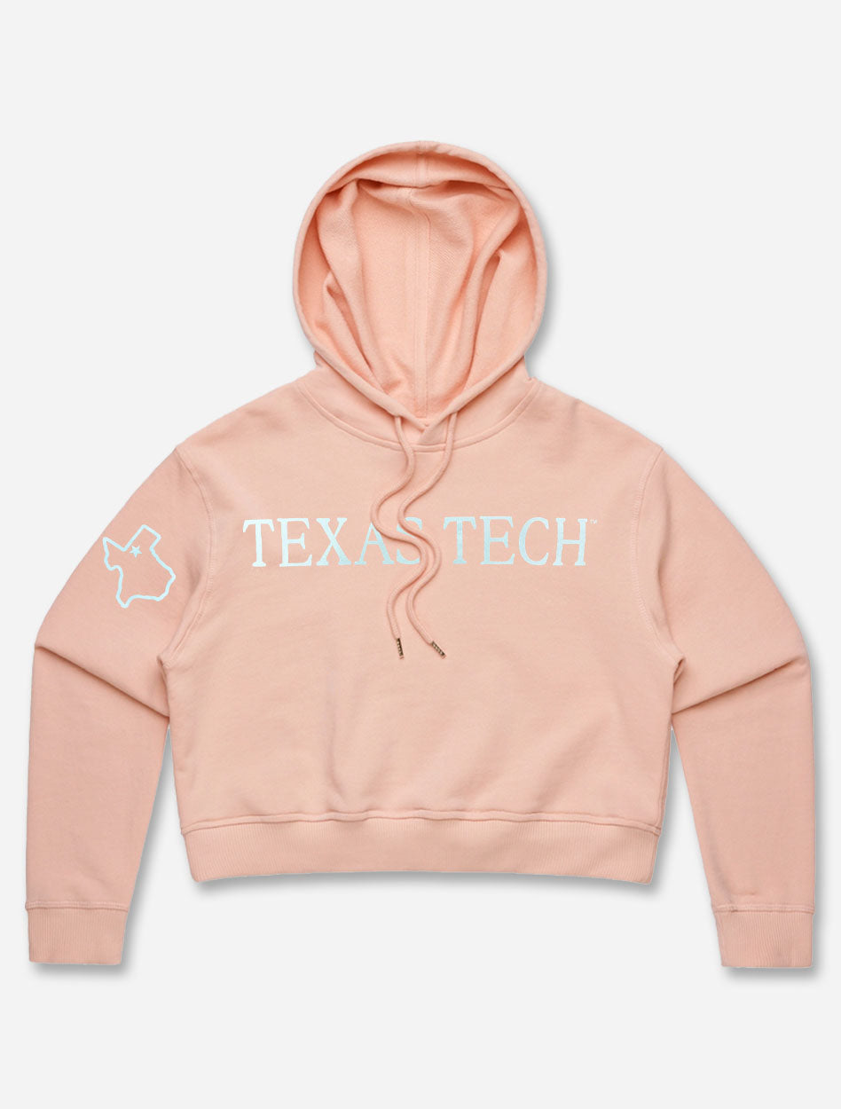 Texas Tech Red Raiders "Seashore" Pink Crop Top Hoodie