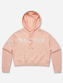 Texas Tech Red Raiders "Seashore" Pink Crop Top Hoodie