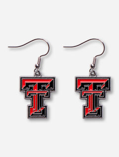 Texas Tech Full Color Double T Dangle Earrings