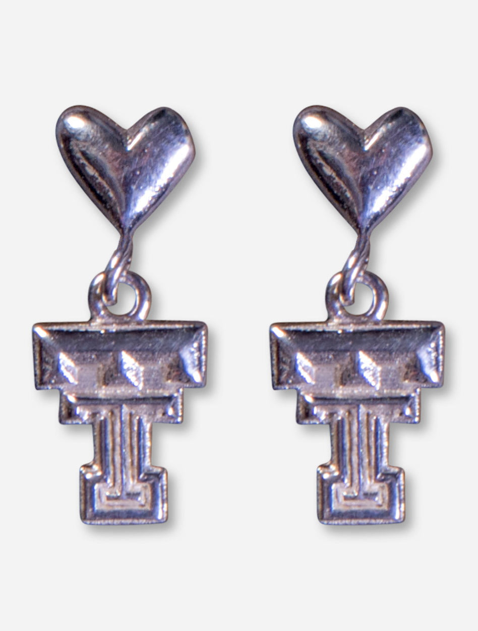 DaynaU Texas Tech Double T Heart Post Earrings