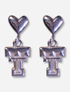 DaynaU Texas Tech Double T Heart Post Earrings