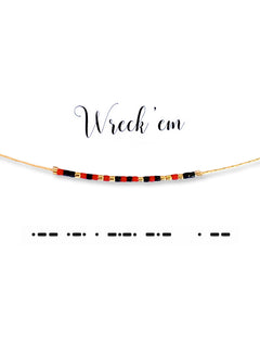 Texas Tech "Wreck 'Em" Morse Code Necklace