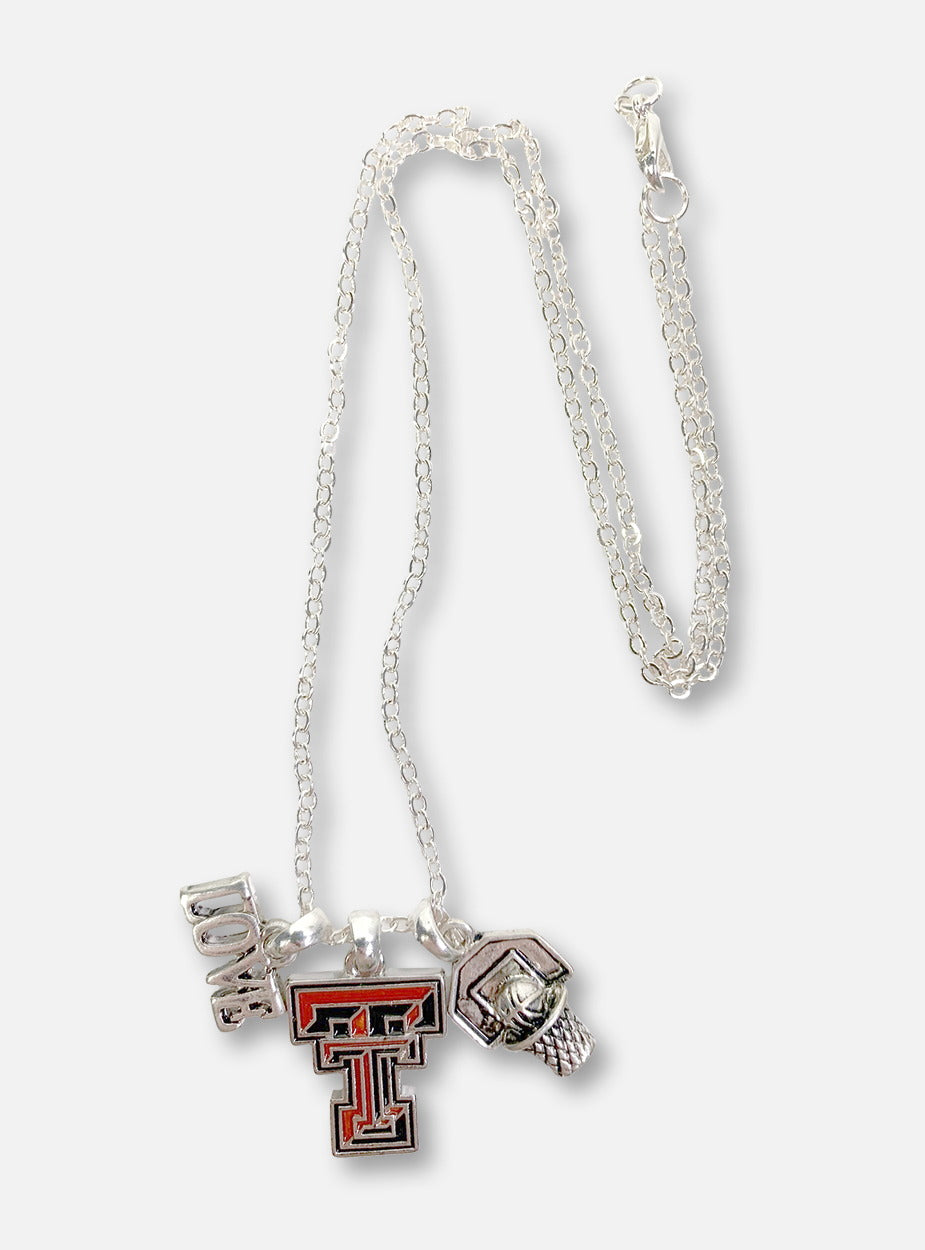 Texas Tech Red Raiders Double T "Slam Dunk" Iridescent Charm Necklace