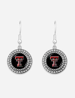 Texas Tech Double T Round "Allie" Earrings