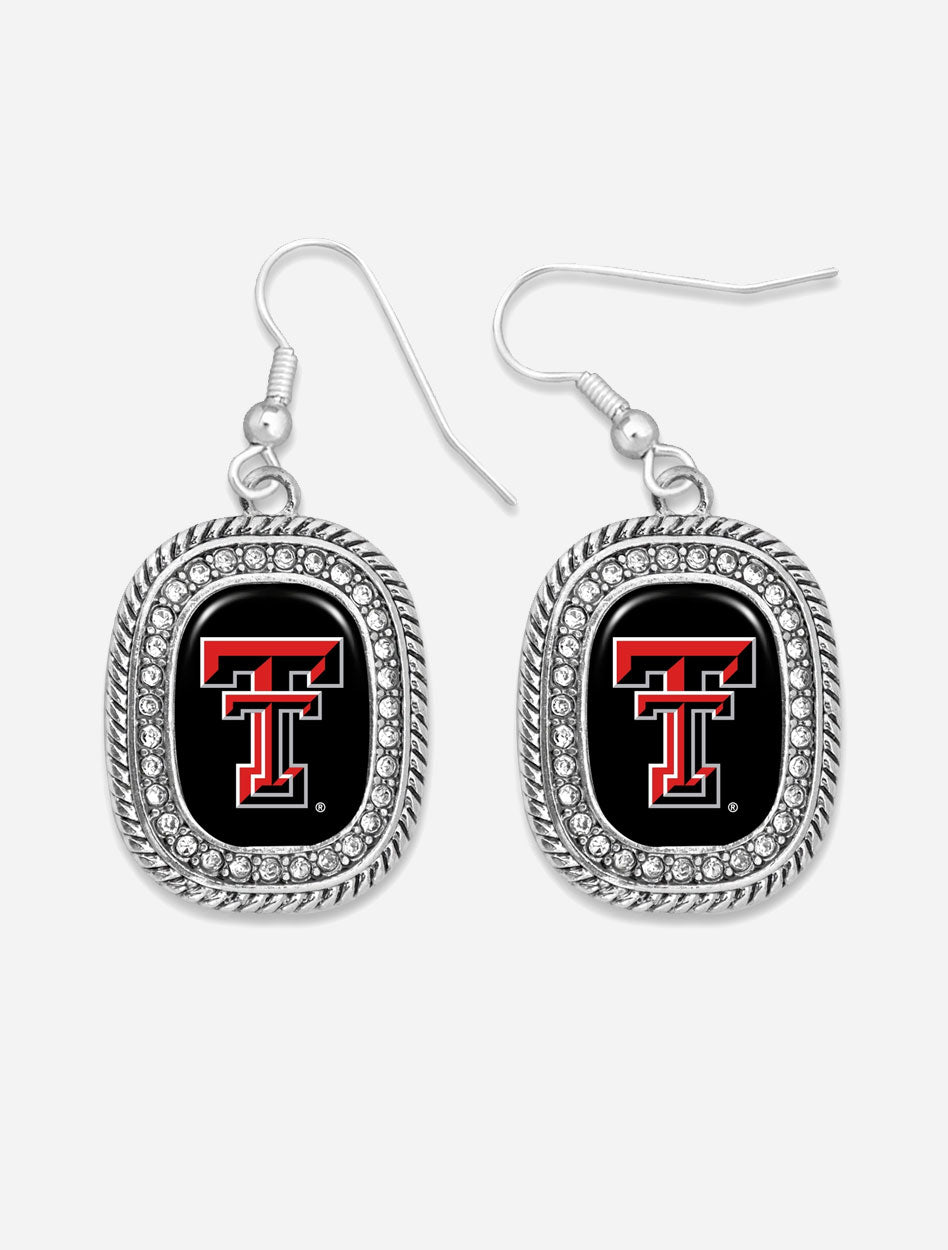 Texas Tech Double T "Madison" Rhinestone Earrings