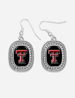 Texas Tech Double T "Madison" Rhinestone Earrings