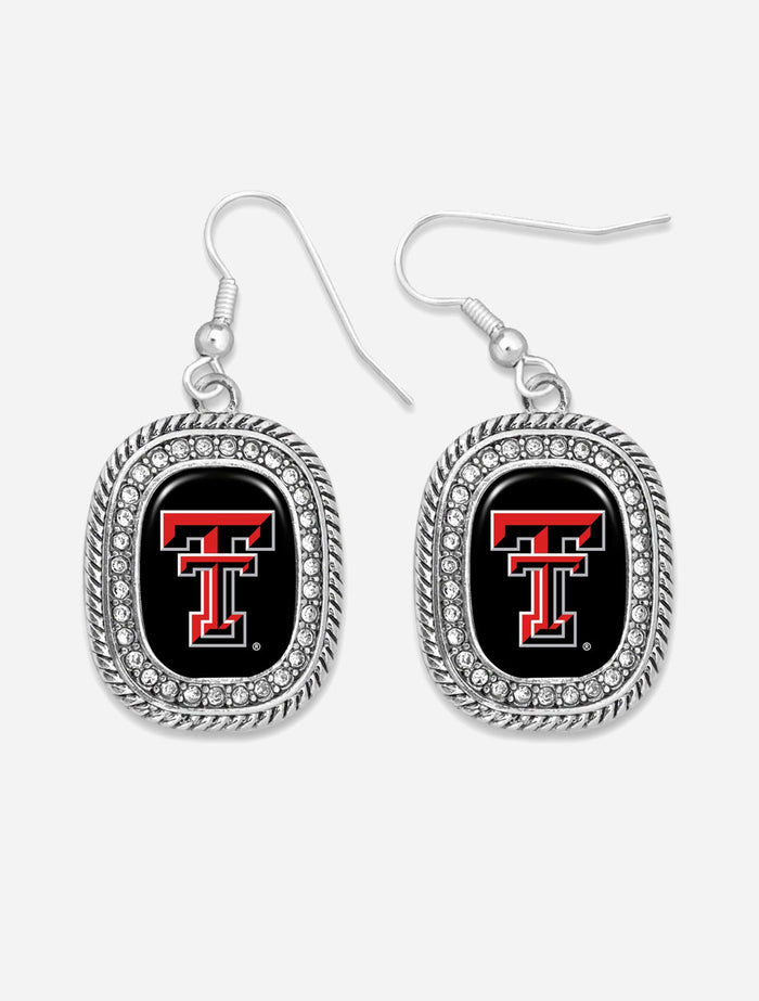 Texas Tech Double T "Madison" Rhinestone Earrings