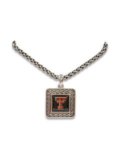 Texas Tech "Ornate" Square Pendant Necklace