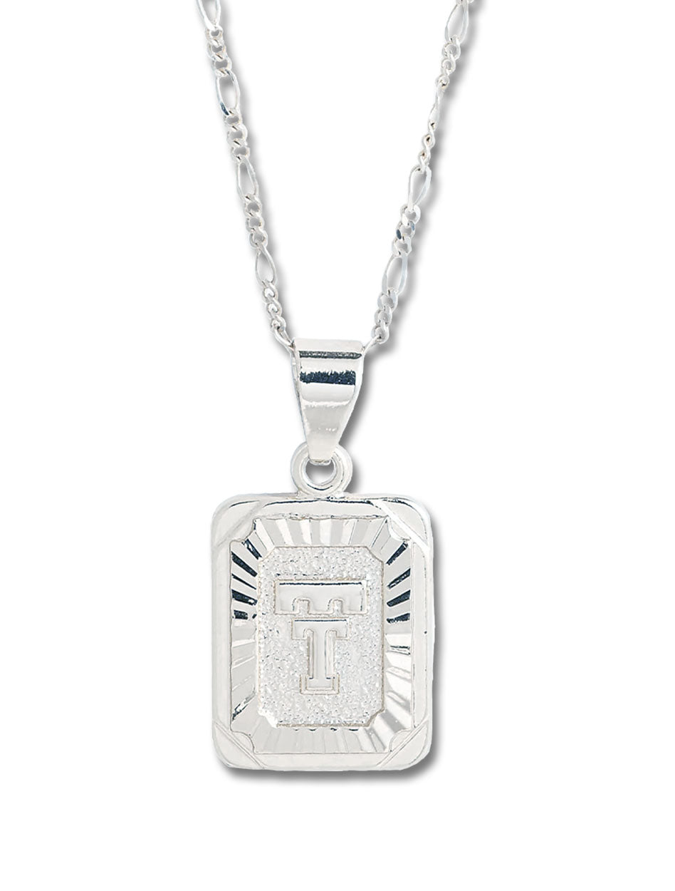 Texas Tech Throwback Double T Silver Plated Card Necklace