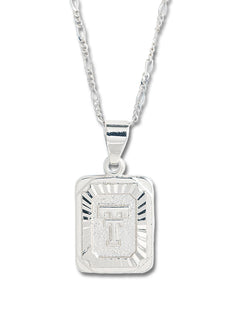 Texas Tech Throwback Double T Silver Plated Card Necklace
