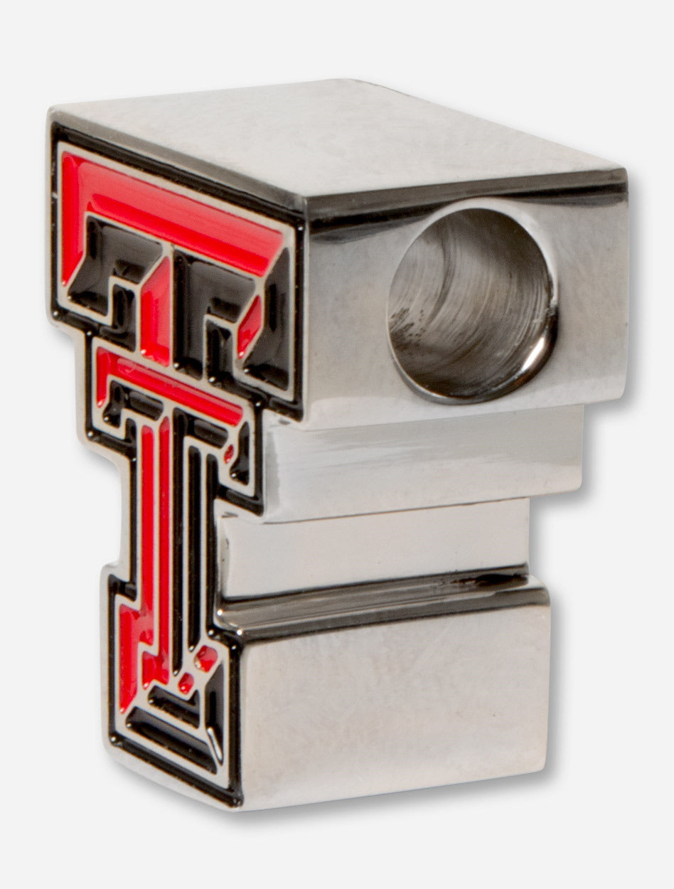 C-Note Texas Tech Red & Black Double T Stainless Steel Bead