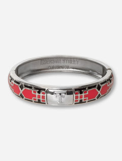 Emerson Texas Tech Mosaic Silver Hinged Bracelet