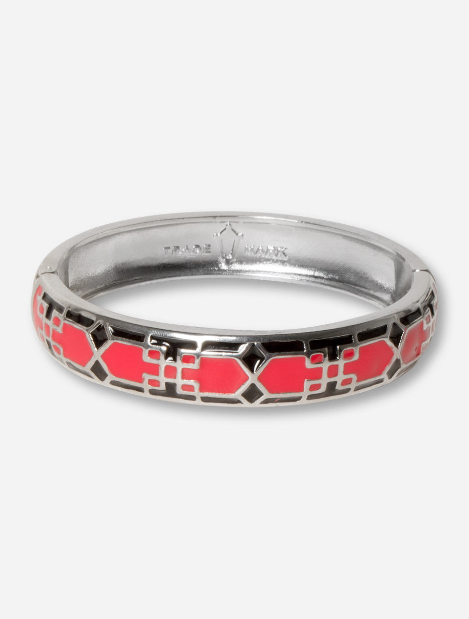Emerson Texas Tech Mosaic Silver Hinged Bracelet