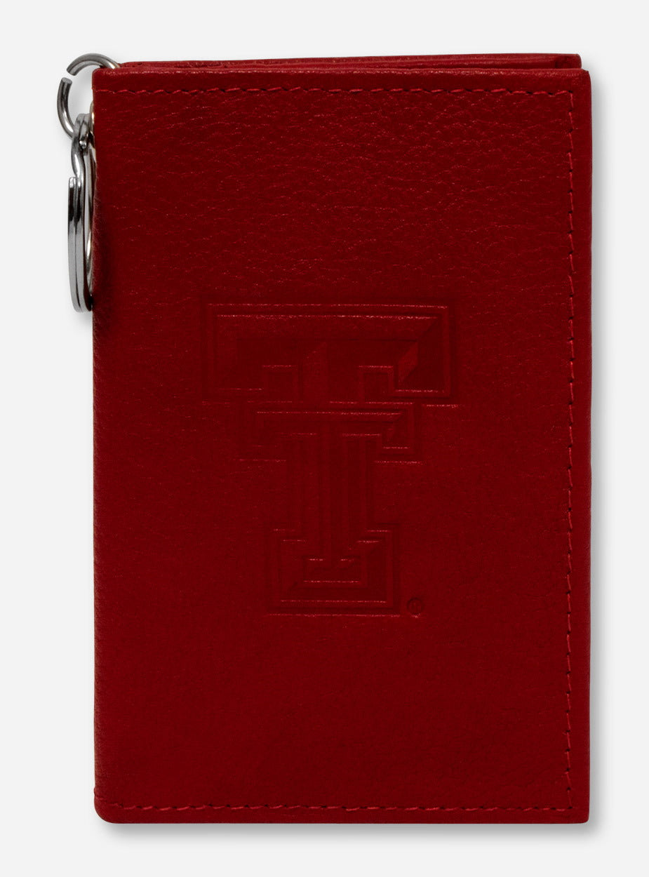 Texas Tech Embossed Double T on Leather ID Holder