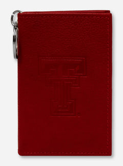 Texas Tech Embossed Double T on Leather ID Holder