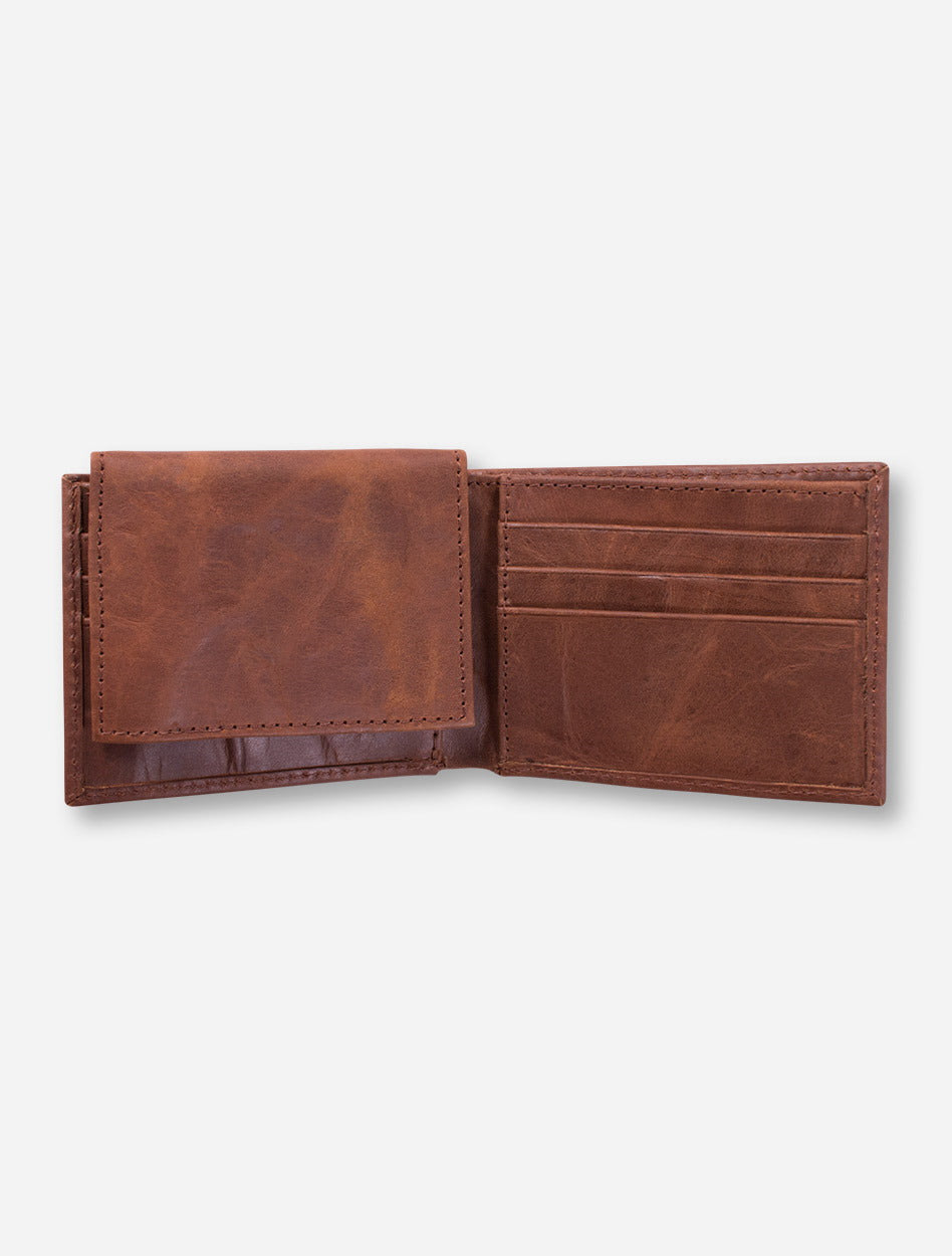 Texas Tech Bi-Fold Brown Leather Wallet