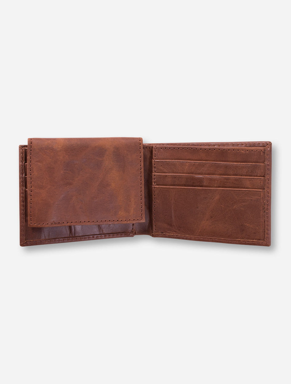 Texas Tech Bi-Fold Brown Leather Wallet